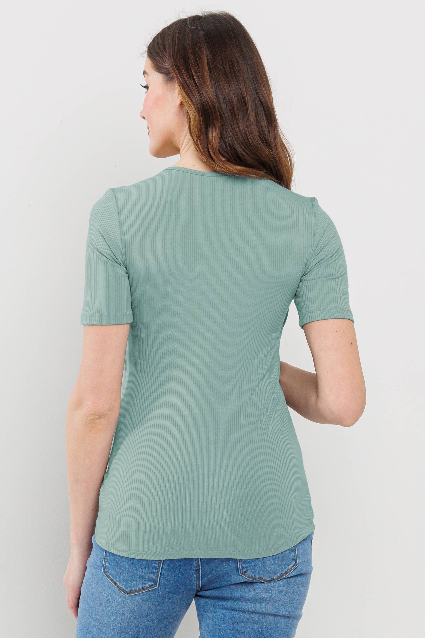 Double Layer Front Maternity Nursing Short Sleeve Top