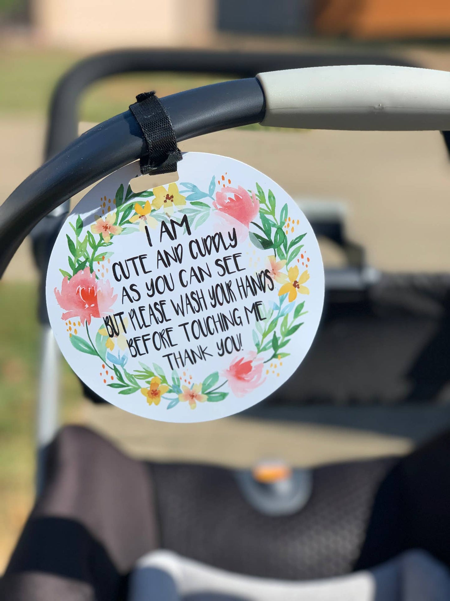 Cute Flower No Touching and Stroller Tag