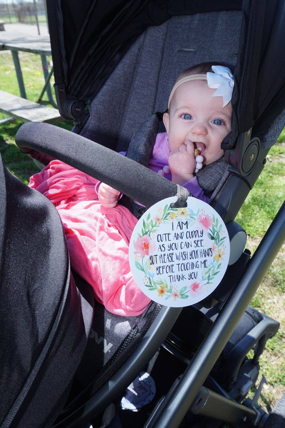 Cute Flower No Touching and Stroller Tag