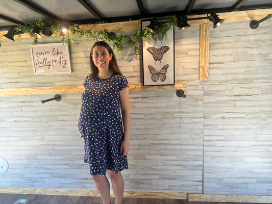 Ditsy Floral Flared Maternity Mini Dress