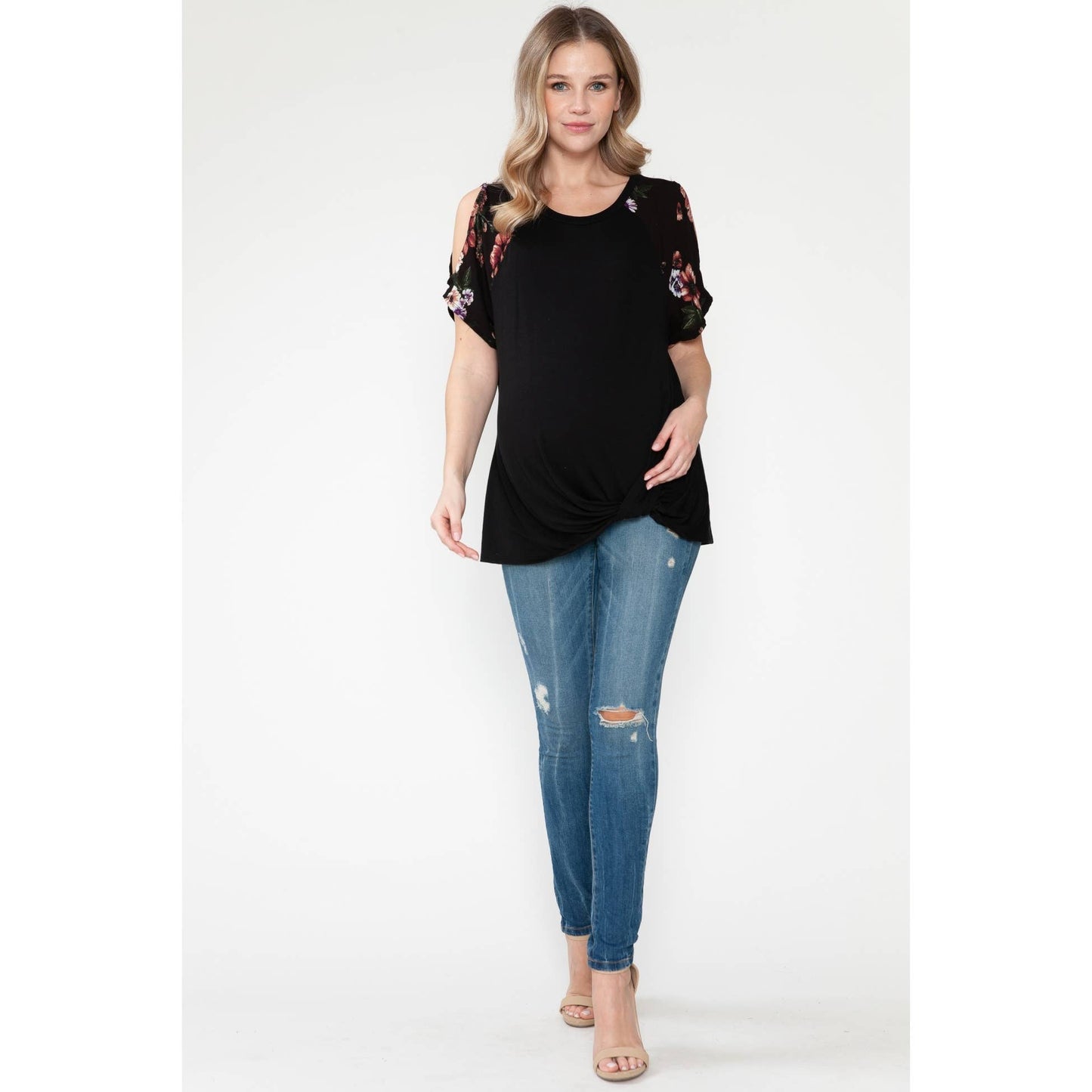 Maternity Floral Short Sleeve Spring/Summer Top