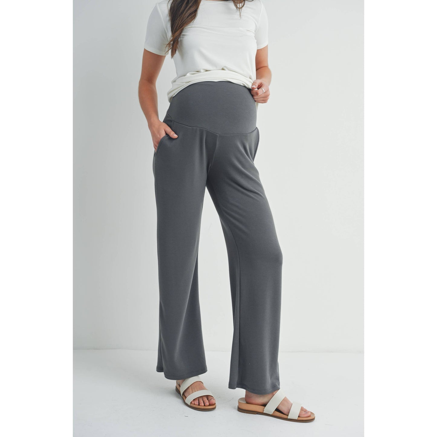 Straight Leg Maternity Terry Lounge Pants