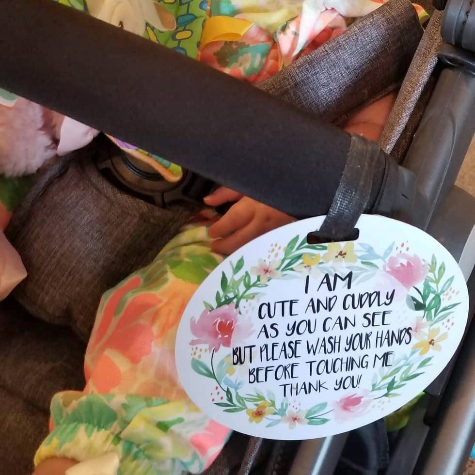 Cute Flower No Touching and Stroller Tag