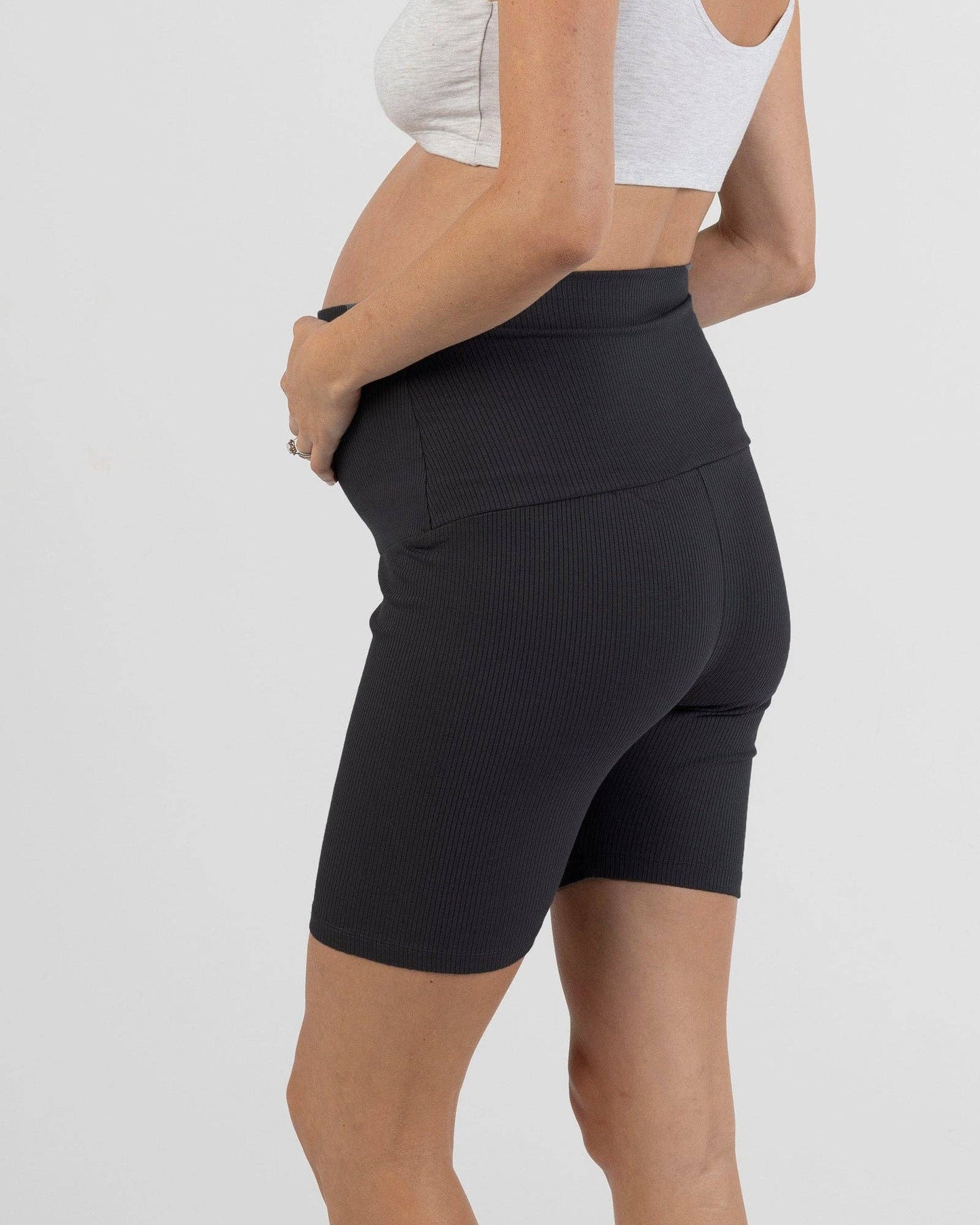 Maternity Bamboo Bike Shorts in Black