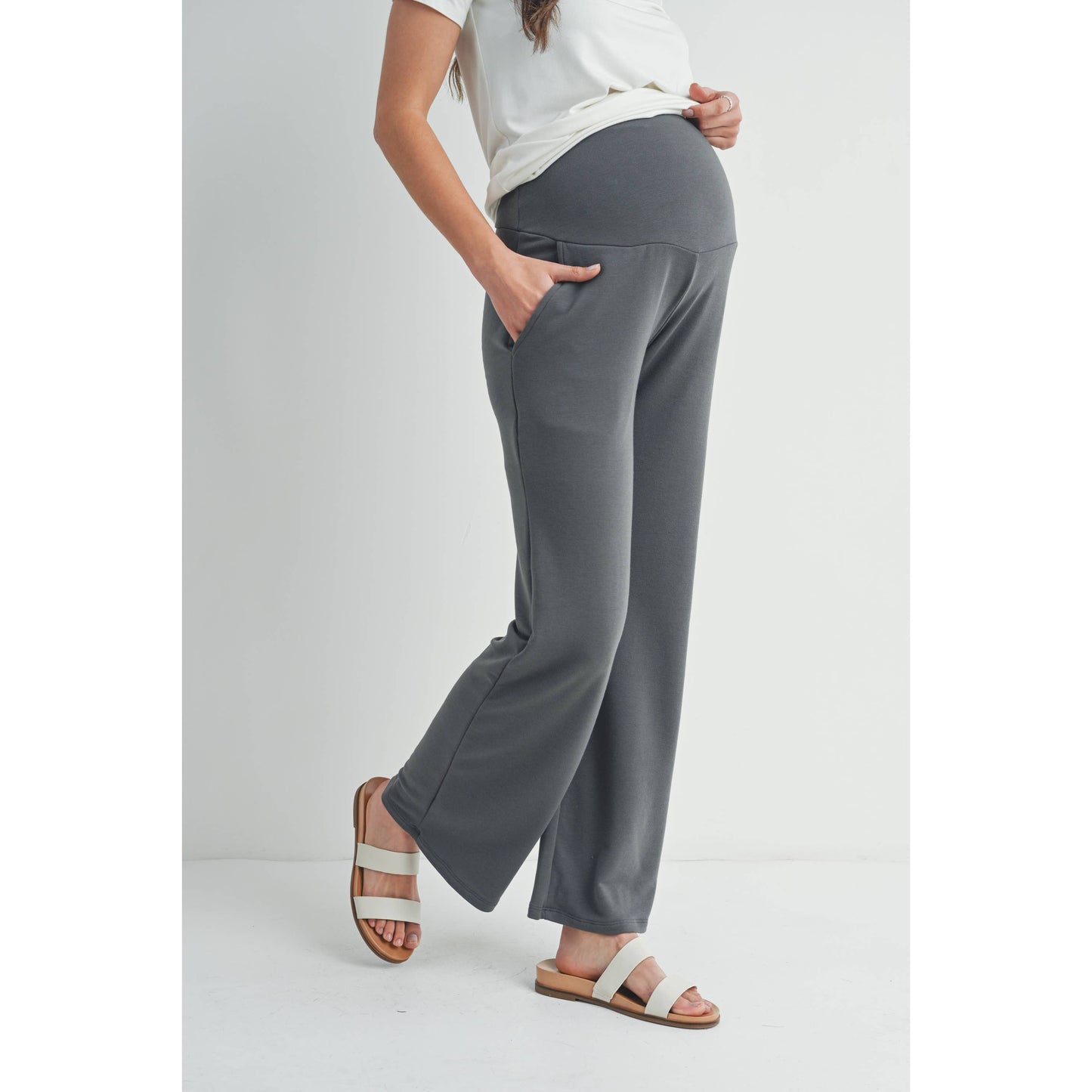 Straight Leg Maternity Terry Lounge Pants