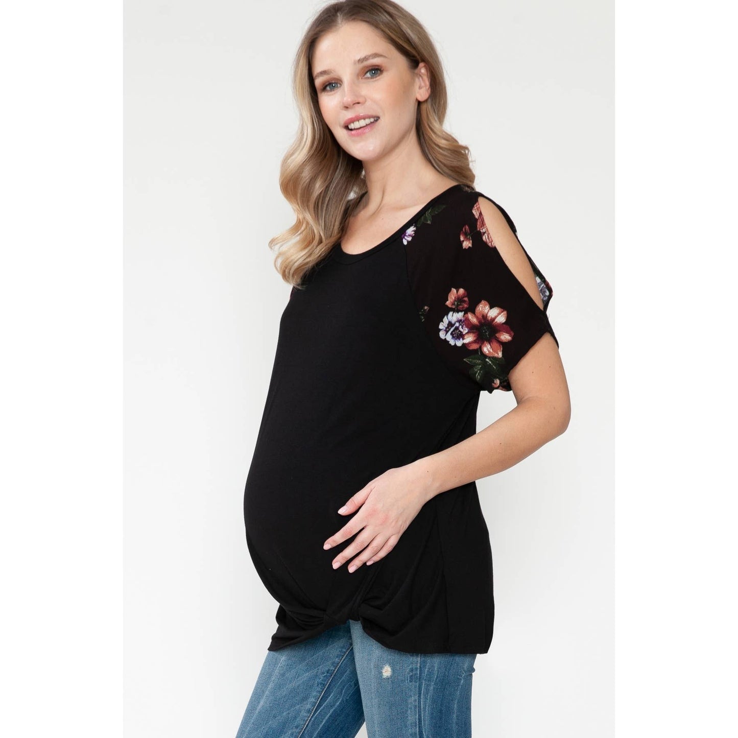 Maternity Floral Short Sleeve Spring/Summer Top