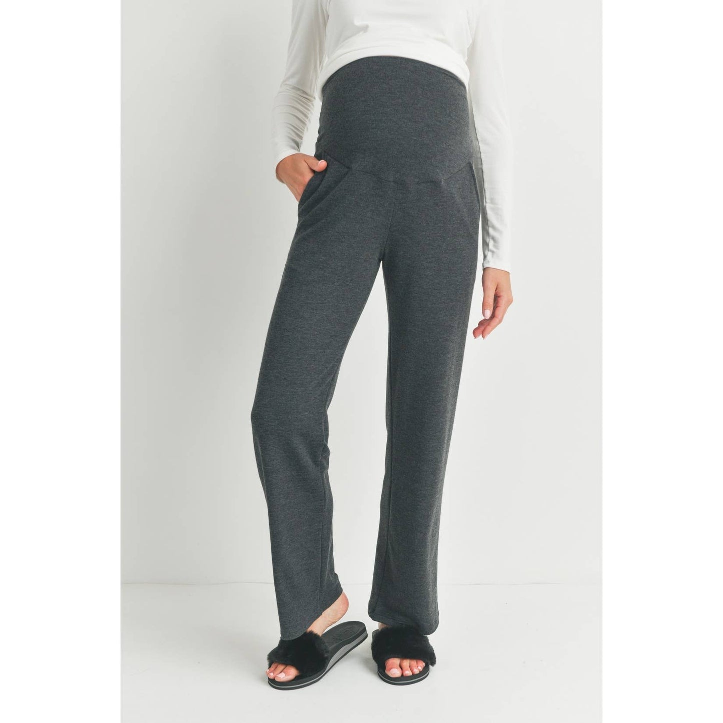 Straight Leg Maternity Terry Lounge Pants