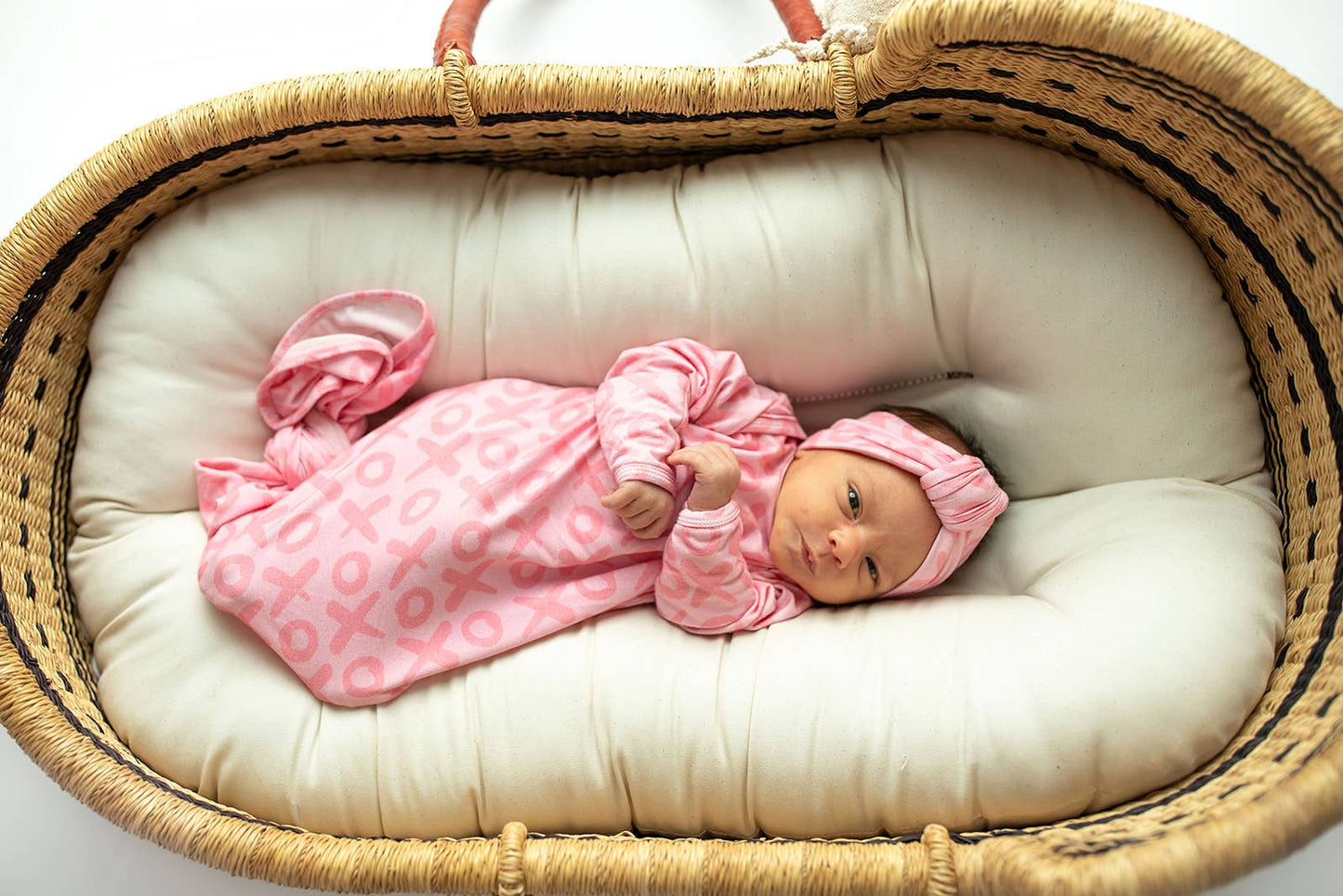 XOXO Love Valentine's Day Knotted Newborn Baby Gown