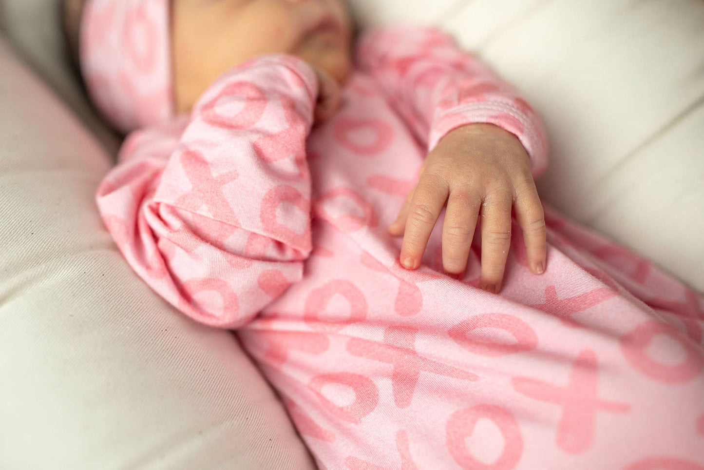 XOXO Love Valentine's Day Knotted Newborn Baby Gown