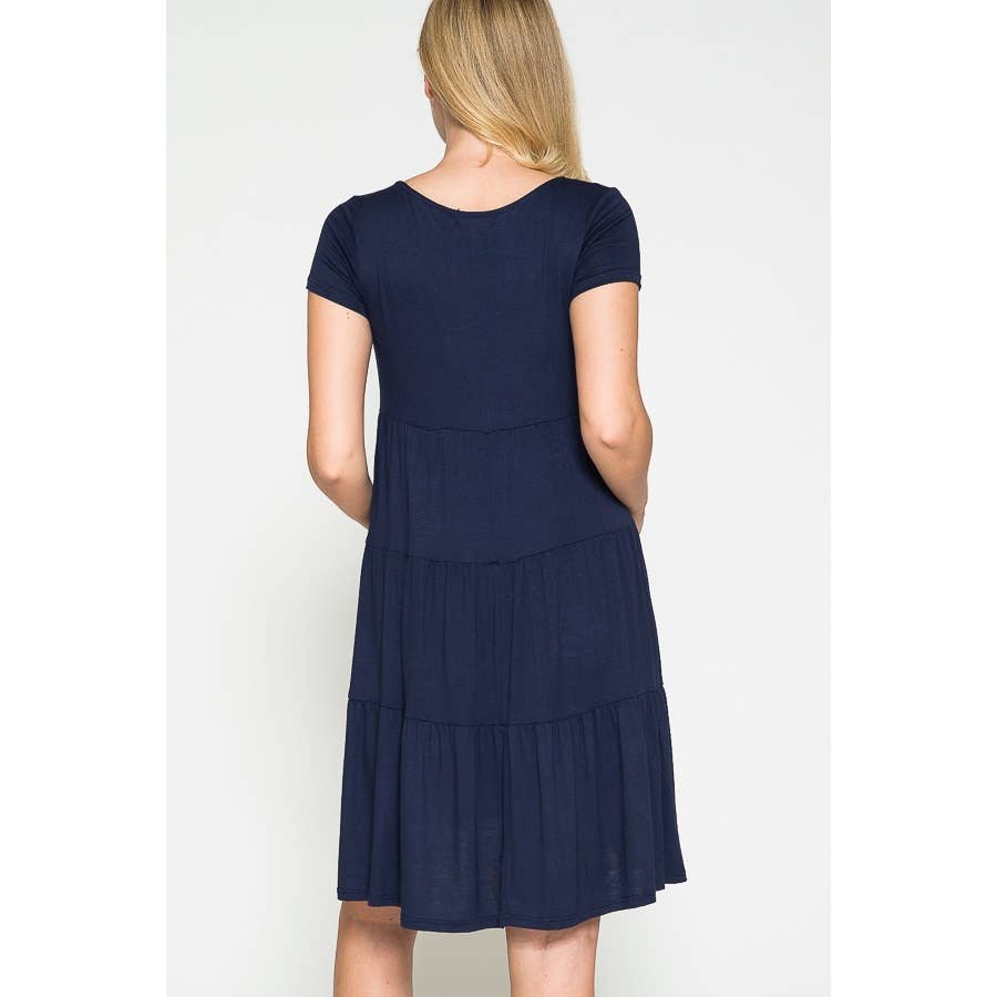 Maternity Basic Solid Ruffled Spring Dress