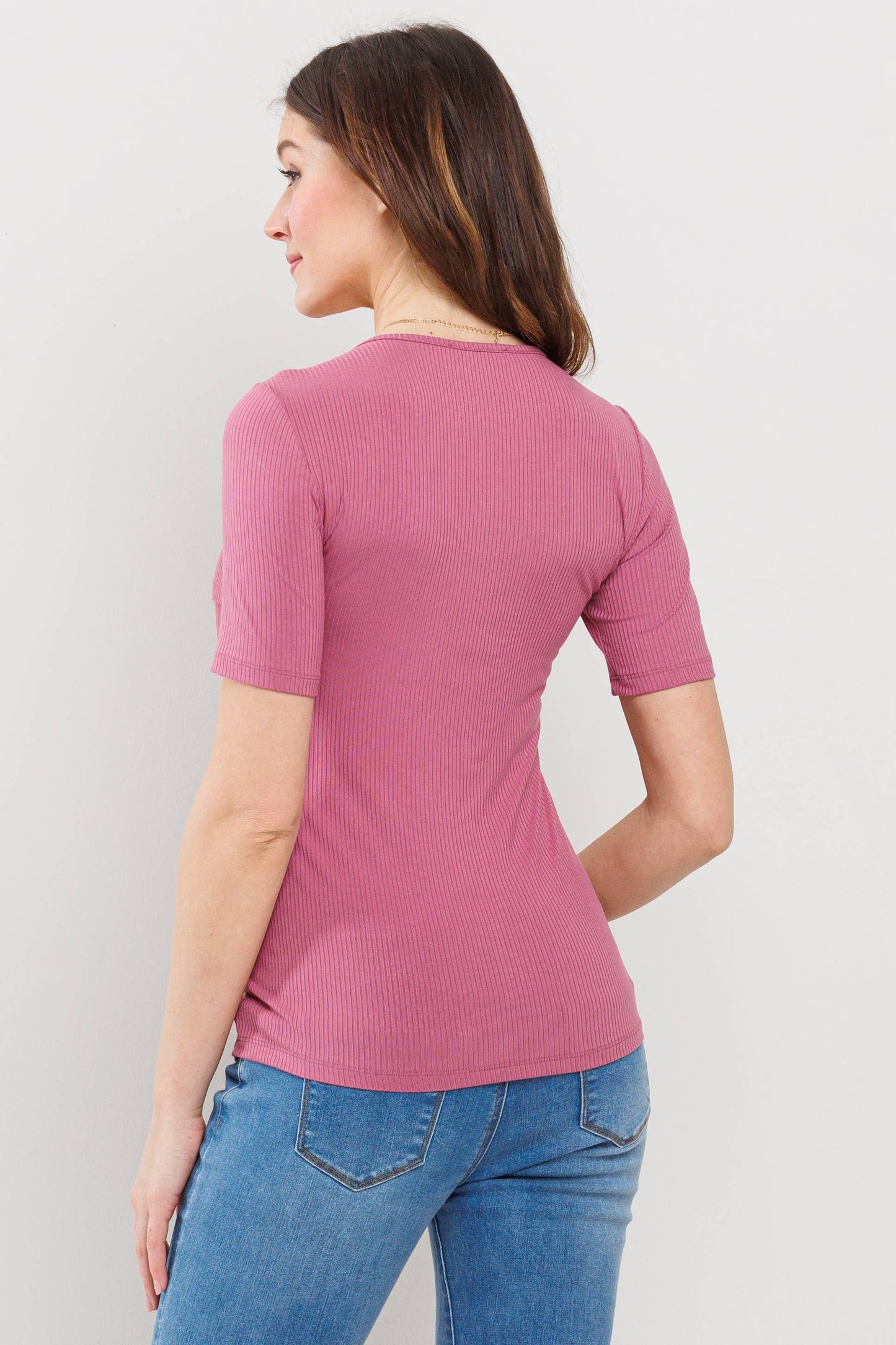 Double Layer Front Maternity Nursing Short Sleeve Top