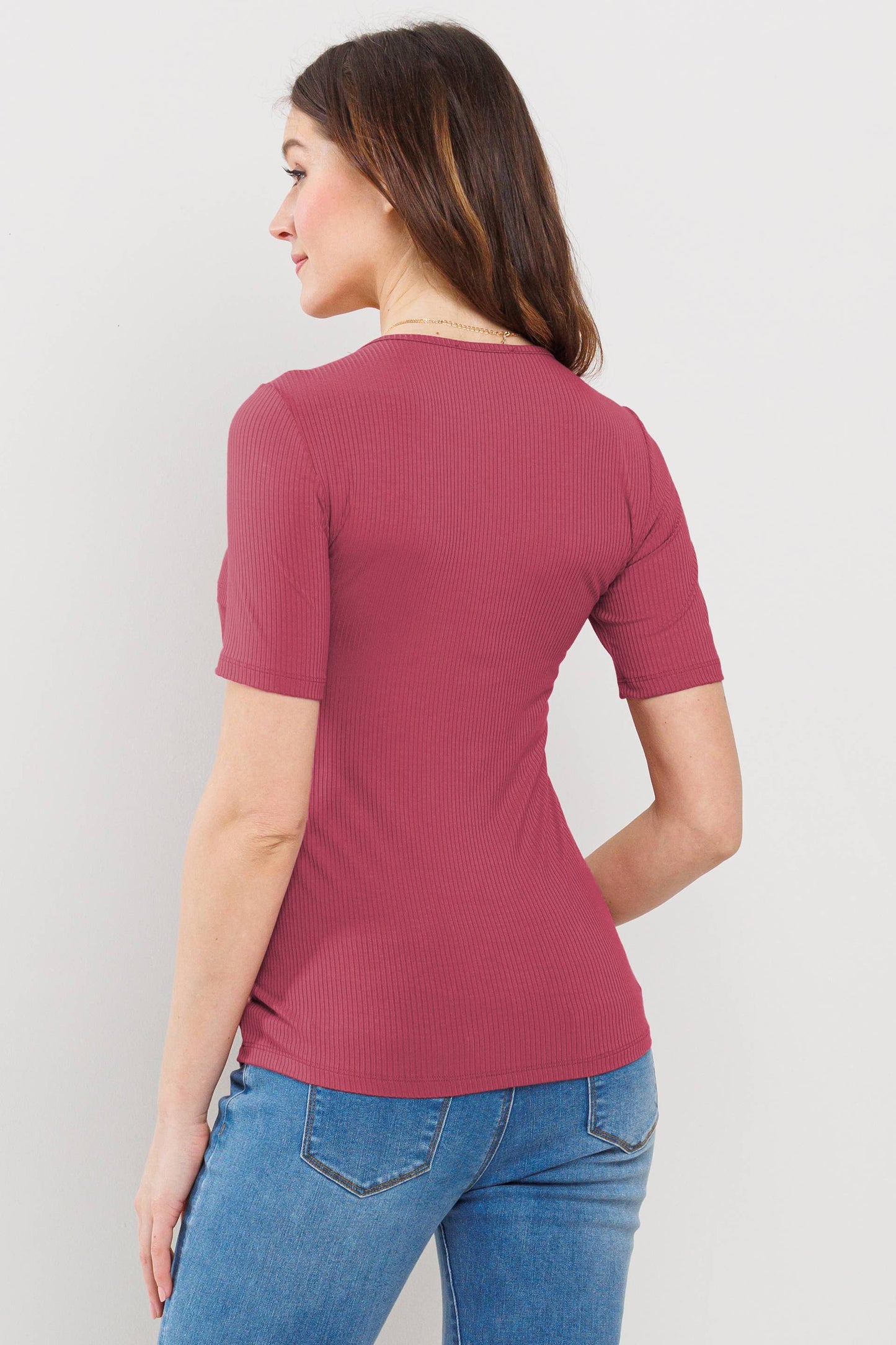 Double Layer Front Maternity Nursing Short Sleeve Top