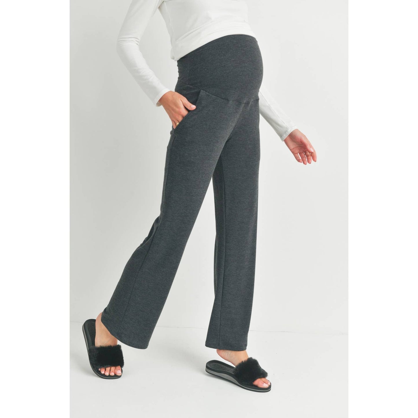 Straight Leg Maternity Terry Lounge Pants