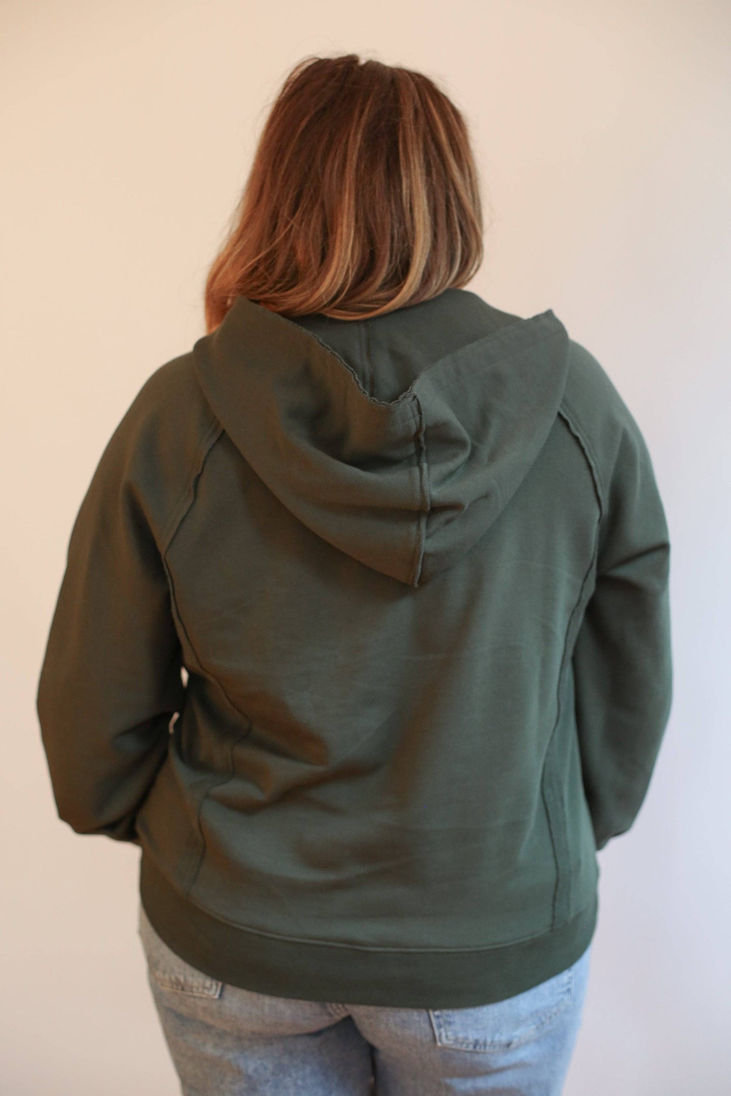 Nursing Friendly Side zip hoodie /forest green/Clay